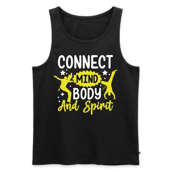 Verbinden Sie Geist, Körper und Seele - Männer Premium Bio Tank Top - Schwarz - Vorne - AI Model Male 178 light (178cm)