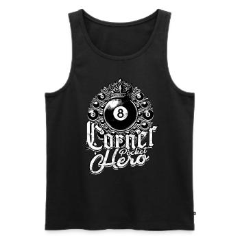 8-Ball Billard Corner Pocket Hero - Männer Premium Bio Tank Top - Schwarz - Vorne - AI Model Male 178 light (178cm)