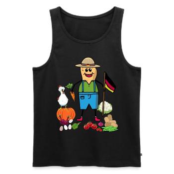 Peanut Farmer Farmers Vegetables Germany Flag - Men's Premium Organic Tank Top - black - Front - AI Model Male 178 light (178cm)
