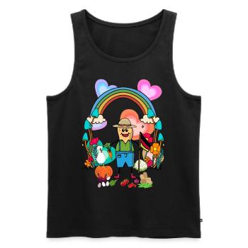 Peanut Farmer Farmers Germany Flags Vegetables - Men's Premium Organic Tank Top - black - Front - AI Model Male 178 light (178cm)