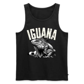 Leguan - Männer Premium Bio Tank Top - Schwarz - Vorne - AI Model Male 178 light (178cm)