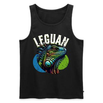 Leguan - Männer Premium Bio Tank Top - Schwarz - Vorne - AI Model Male 178 light (178cm)