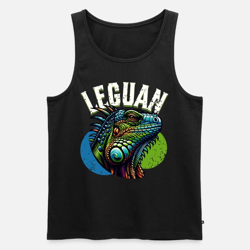 Leguan - Männer Premium Bio Tank Top - Schwarz
