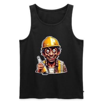 Bauarbeiter Bier Betrunken Lustig - Männer Premium Bio Tank Top - Schwarz - Vorne - Michal (187cm)