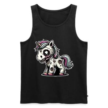 Licorne Zombie Monstre Halloween - Débardeur bio Premium Homme - noir - Devant - Michal (187cm)