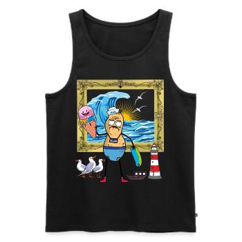 peanut funny ready for holiday bankruptcy home holidays - Men's Premium Organic Tank Top - black - Front - AI Model Male 178 light (178cm)