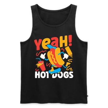 Hot Dog Adult Yeah! Hot Dogs - Männer Premium Bio Tank Top - Schwarz - Vorne - AI Model Male 178 light (178cm)