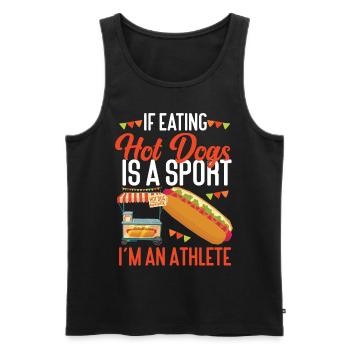 Hot-dog adulte si manger des hot-dogs - Débardeur bio Premium Homme - noir - Devant - Michal (187cm)