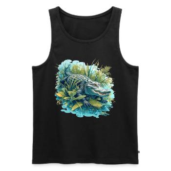 Alligatoren Alligator - Männer Premium Bio Tank Top - Schwarz - Vorne - AI Model Male 178 light (178cm)