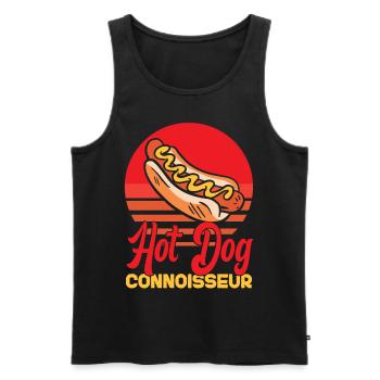Hot Dog Adult Retro Hot Dog - Men's Premium Organic Tank Top - black - Front - Michal (187cm)