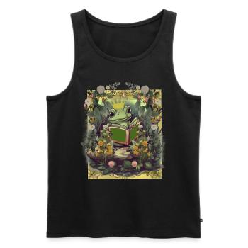 Frog Crown King Fairy Tale Kids Baby Animals - Men's Premium Organic Tank Top - black - Front - Michal (187cm)