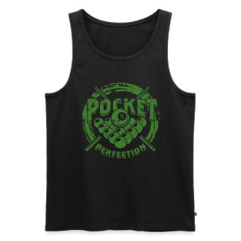 8-Ball Billard Pocket Perfection - Männer Premium Bio Tank Top - Schwarz - Vorne - AI Model Male 178 light (178cm)