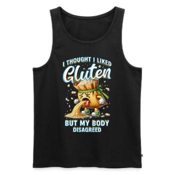 Allergie au gluten Intolérance au gluten - Débardeur bio Premium Homme - noir - Devant - AI Model Male 178 light (178cm)