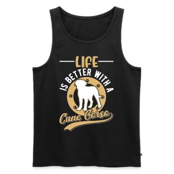 Life is better with Cane Corsos - Men's Premium Organic Tank Top - black - Front - Michal (187cm)