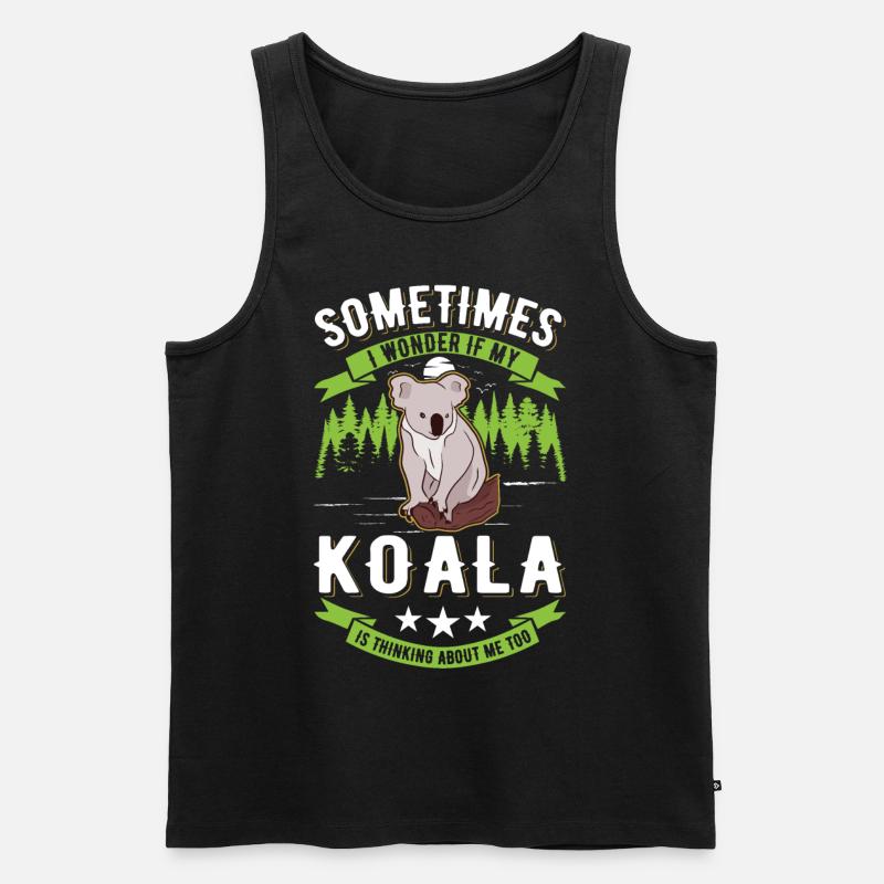 Koala Liebhaber Koalabär - Männer Premium Bio Tank Top - Schwarz