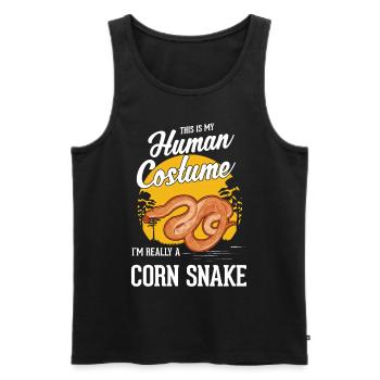 Kornnatter Kostüm Halloween Natter - Männer Premium Bio Tank Top - Schwarz - Vorne - AI Model Male 178 light (178cm)