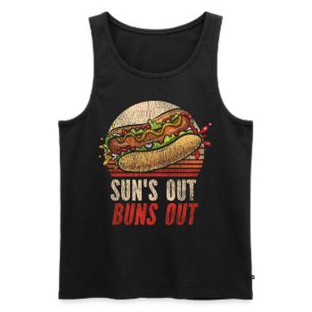 Hot Dog Adulte Vintage Rétro Sun’s - Débardeur bio Premium Homme - noir - Devant - Michal (187cm)