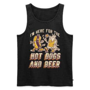 Hot Dog Adult Beer Vintage Je suis - Débardeur bio Premium Homme - noir - Devant - Michal (187cm)