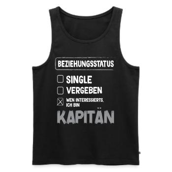 Kapitän Beziehungsstatus Kapitän Boot Segeln - Männer Premium Bio Tank Top - Schwarz - Vorne - Michal (187cm)