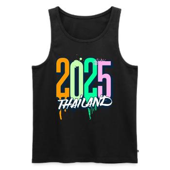 Voyage de vacances en Thaïlande 2025 - Débardeur bio Premium Homme - noir - Devant - Michal (187cm)