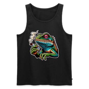 Fumer du Cannabis Lizard - Débardeur bio Premium Homme - noir - Devant - Michal (187cm)