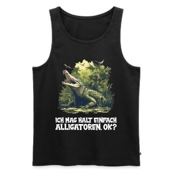 Alligatoren Alligator - Männer Premium Bio Tank Top - Schwarz - Vorne - AI Model Male 178 light (178cm)