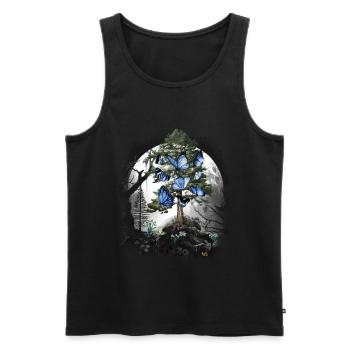 Wald mystisch Schmetterlinge Frühling Waldtiere - Männer Premium Bio Tank Top - Schwarz - Vorne - AI Model Male 178 light (178cm)