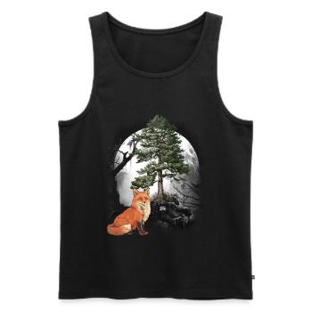 Foxes, foxes, forest dwellers, forest animals - Men's Premium Organic Tank Top - black - Front - AI Model Male 178 light (178cm)