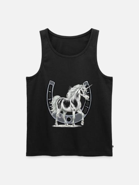 Hoefijzer Eenhoorn Eenhoorns Paard Paarden - Mannen Premium Bio Tanktop - zwart