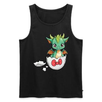 Dragon Dragon Coquille d’oeuf Hatch Bébé Enfant - Débardeur bio Premium Homme - noir - Devant - Michal (187cm)