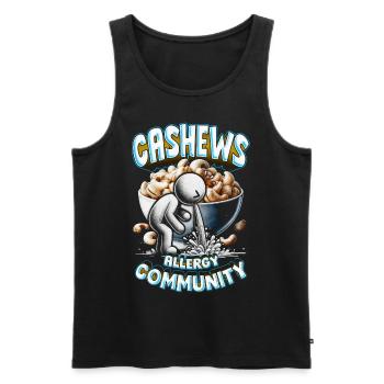 Cashew Allergy Cashews Allergy Community - Men's Premium Organic Tank Top - black - Front - AI Model Male 178 light (178cm)