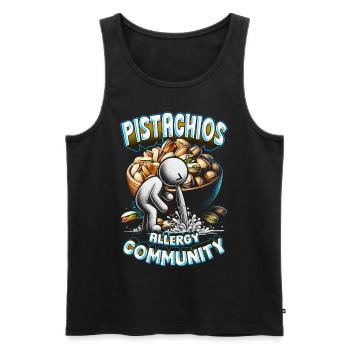 Pistachio Allergy Pistachios Allergy Community - Men's Premium Organic Tank Top - black - Front - AI Model Male 178 light (178cm)