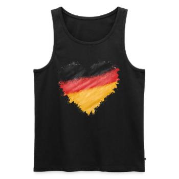 Allemagne Allemagne Allemand GER Almanya Alemania - Débardeur bio Premium Homme - noir - Devant - AI Model Male 178 light (178cm)