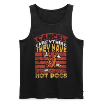 Hot Dog Adulte Vintage Annuler - Débardeur bio Premium Homme - noir - Devant - Michal (187cm)