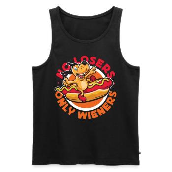 Hot Dog Jeu de mots pour adultes Pas de perdants seulement - Débardeur bio Premium Homme - noir - Devant - Michal (187cm)