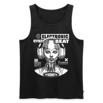 Futuristic Techno Shirt: EDM Princess Style - Men's Premium Organic Tank Top - black - Front - Michal (187cm)
