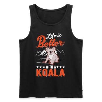 Life is better with a Koala Koala Bear - Men's Premium Organic Tank Top - black - Front - Michal (187cm)