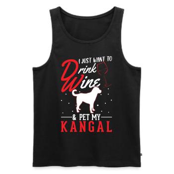 Kangal et vin Berger d’Anatolie - Débardeur bio Premium Homme - noir - Devant - Michal (187cm)
