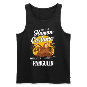 Costume Humain Pangolin Halloween Schuppentier - Débardeur bio Premium Homme - noir - Devant - Michal (187cm)
