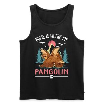 La maison est là où se trouve mon pangolin - Débardeur bio Premium Homme - noir - Devant - Michal (187cm)