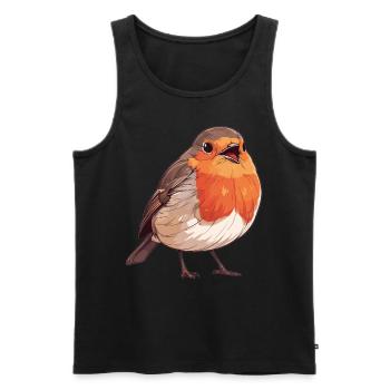 Robin Rotkehlchen - Men's Premium Organic Tank Top - black - Front - AI Model Male 178 light (178cm)