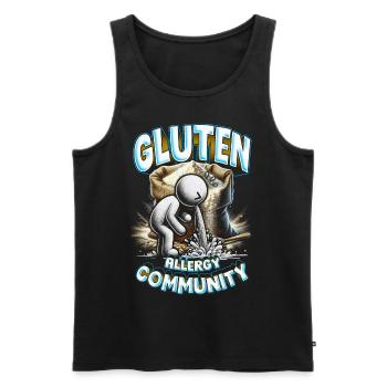 Allergie au gluten Intolérance au gluten - Débardeur bio Premium Homme - noir - Devant - AI Model Male 178 light (178cm)
