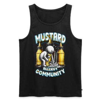 Senfallergie Mustard Allergy Community - Männer Premium Bio Tank Top - Schwarz - Vorne - Michal (187cm)