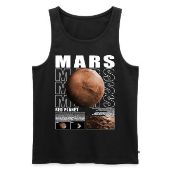 Mars Planète Espace Cosmologie Astronomie - Débardeur bio Premium Homme - noir - Devant - AI Model Male 178 light (178cm)