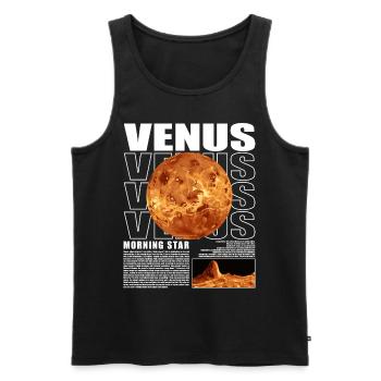 Vénus Planète Espace Cosmologie Astronomie - Débardeur bio Premium Homme - noir - Devant - AI Model Male 178 light (178cm)