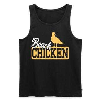 Funny seagull beach chicken design for seagull fans. S - Men's Premium Organic Tank Top - black - Front - Michal (187cm)