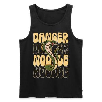 Drôle d’amoureux du serpent danger nouille graphique - Débardeur bio Premium Homme - noir - Devant - AI Model Male 178 light (178cm)