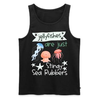Jellyfish are just stingy sea gums Funny torture - Men's Premium Organic Tank Top - black - Front - AI Model Male 178 light (178cm)