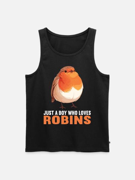 Robin Rotkehlchen - Männer Premium Bio Tank Top - Schwarz