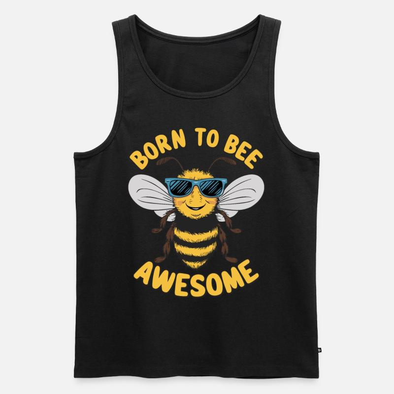 Lustige Biene Spruch Born to Bee Awesome - Männer Premium Bio Tank Top - Schwarz